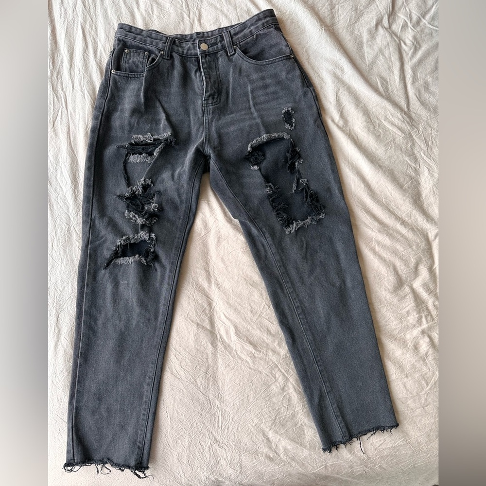Black Ripped Boyfriend Jeans